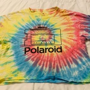 Polaroid tie dye shirt.